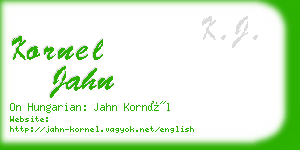 kornel jahn business card